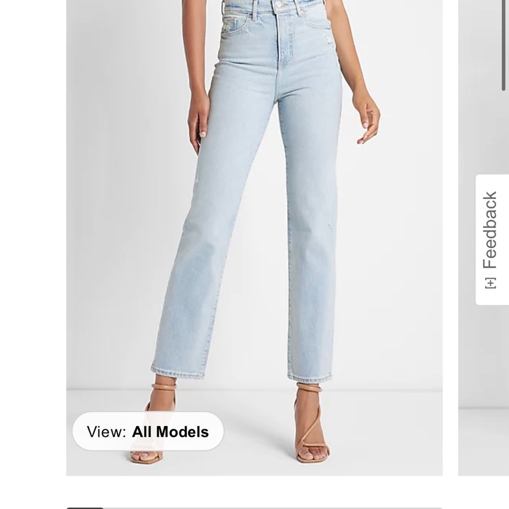 Express - Super High Waisted Slim Flared Crop Jean. Size 10